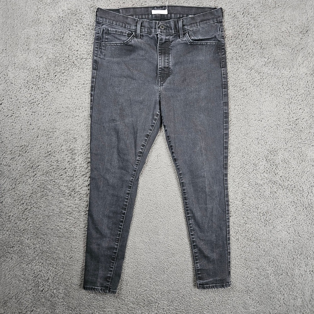 Levis 720 High Rise Super Skinny Jeans Womens 33x28 Black Wash Denim